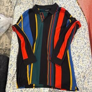 Pacsun colorblock long sleeve polo